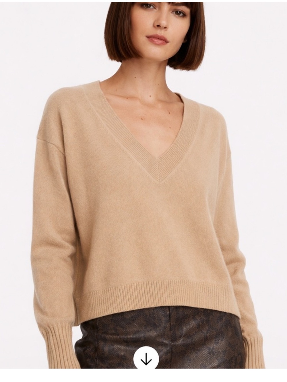 🔥CASHMERE Sweater Sz S Luxury Camel Tan INTERMIX  Mint cond Old money Price Firm